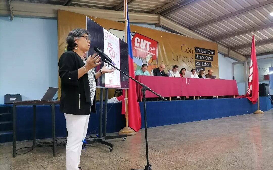 Presidenta Nacional Gabriela Flores Salgado realiza intervención en el Consejo Ampliado de la CUT